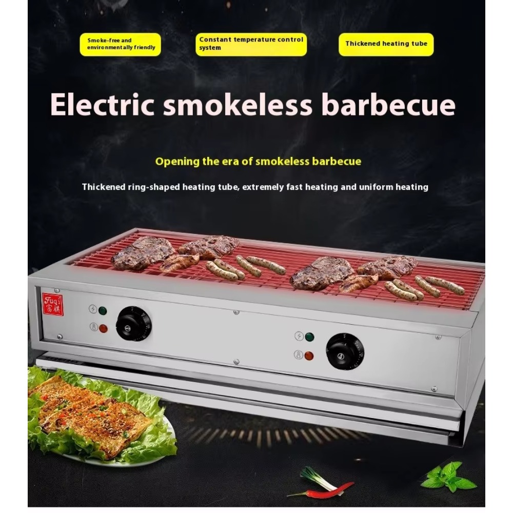 Food Snacks For Camping - Edelstahl-Snackmaschine, EB700 Barbecue-Grill, Rauchfreier Elektrogrill, Tragbarer