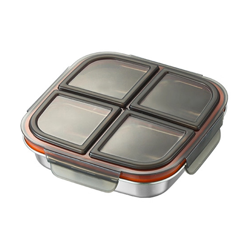 Food Snacks For Camping - 2er-Pack Edelstahl-Snackbox mit Trennwänden, auslaufsicherer Lunchbehälter